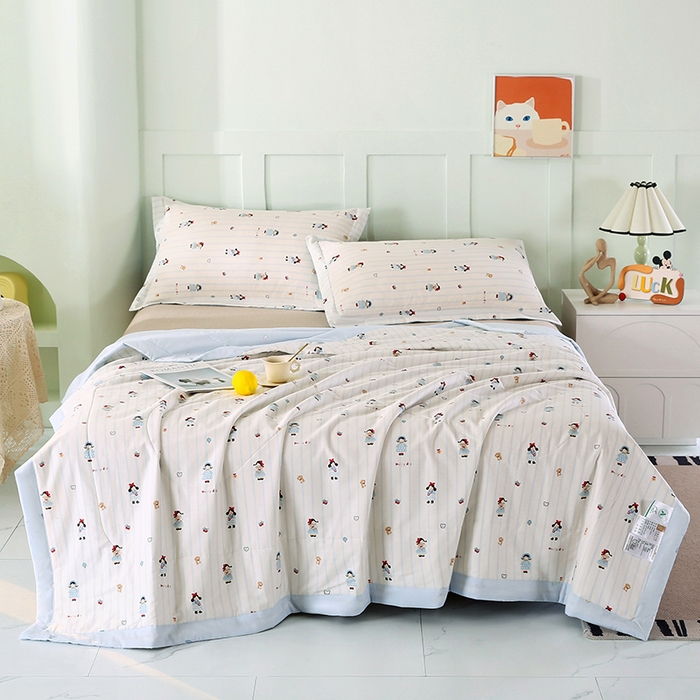 91家纺网 家纺一手货源 找家纺 米萝家居 2026新款全棉夏凉被纯棉空调被印花夏被 少女日记