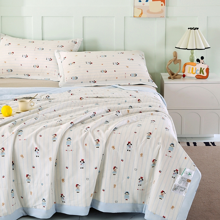 91家纺网 家纺一手货源 找家纺 米萝家居 2026新款全棉夏凉被纯棉空调被印花夏被 少女日记