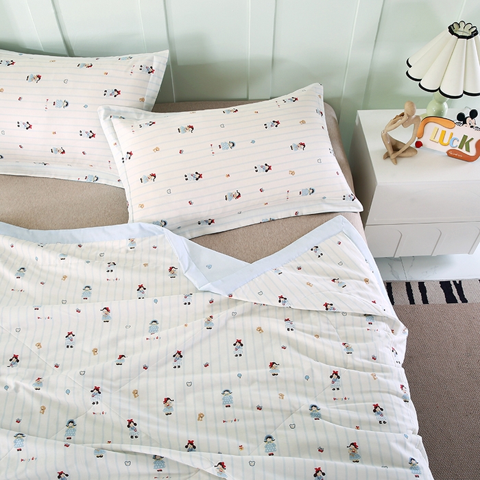 91家纺网 家纺一手货源 找家纺 米萝家居 2026新款全棉夏凉被纯棉空调被印花夏被 少女日记