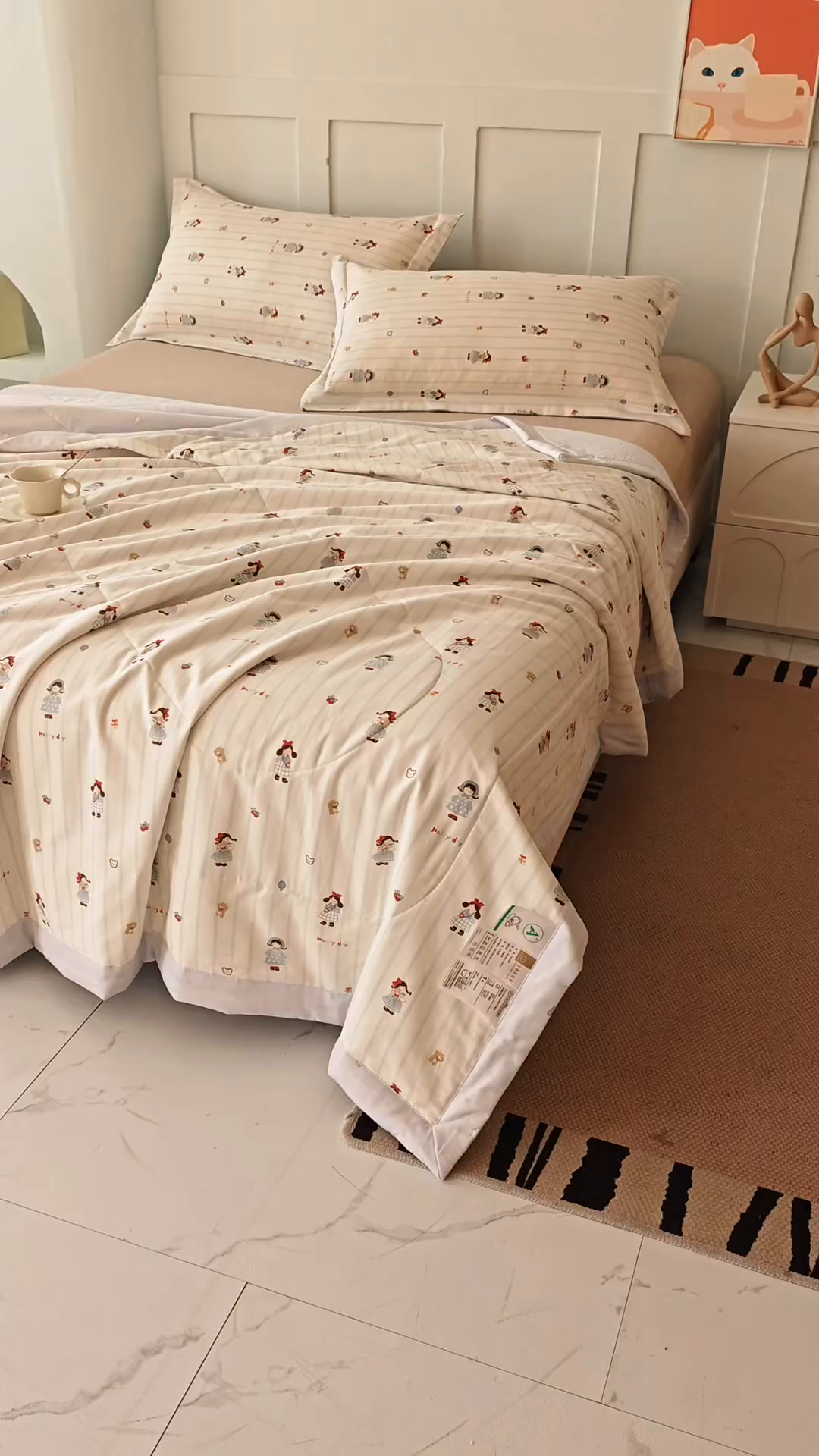 91家纺网 家纺一手货源 找家纺 米萝家居 2026新款全棉夏凉被纯棉空调被印花夏被 少女日记