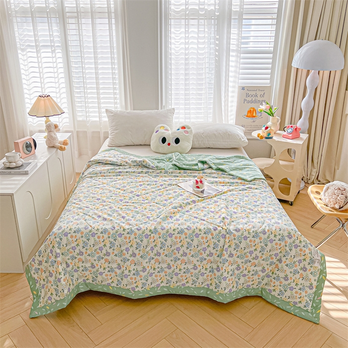 91家纺网 家纺一手货源 找家纺 米萝家居 2026新款全棉夏凉被纯棉空调被印花夏被 碎花细雨