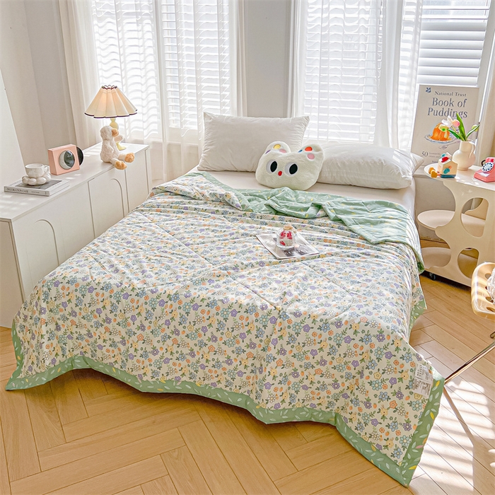 91家纺网 家纺一手货源 找家纺 米萝家居 2026新款全棉夏凉被纯棉空调被印花夏被 碎花细雨