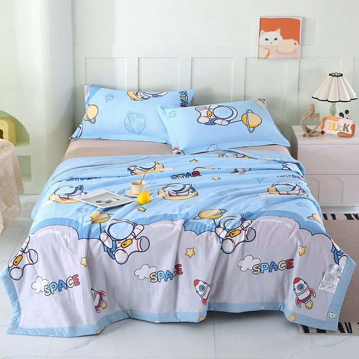 91家纺网 家纺一手货源 找家纺 米萝家居 2026新款全棉夏凉被纯棉空调被印花夏被 探索星球