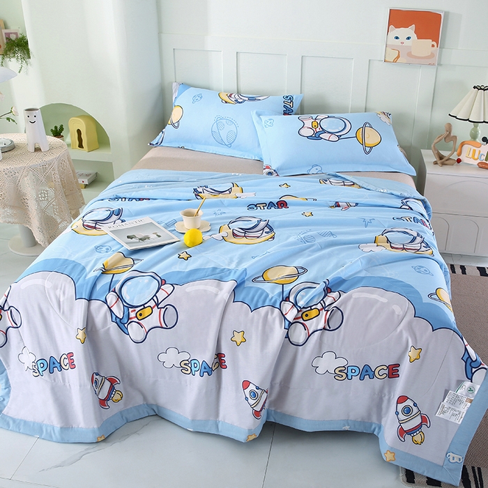 91家纺网 家纺一手货源 找家纺 米萝家居 2026新款全棉夏凉被纯棉空调被印花夏被 探索星球