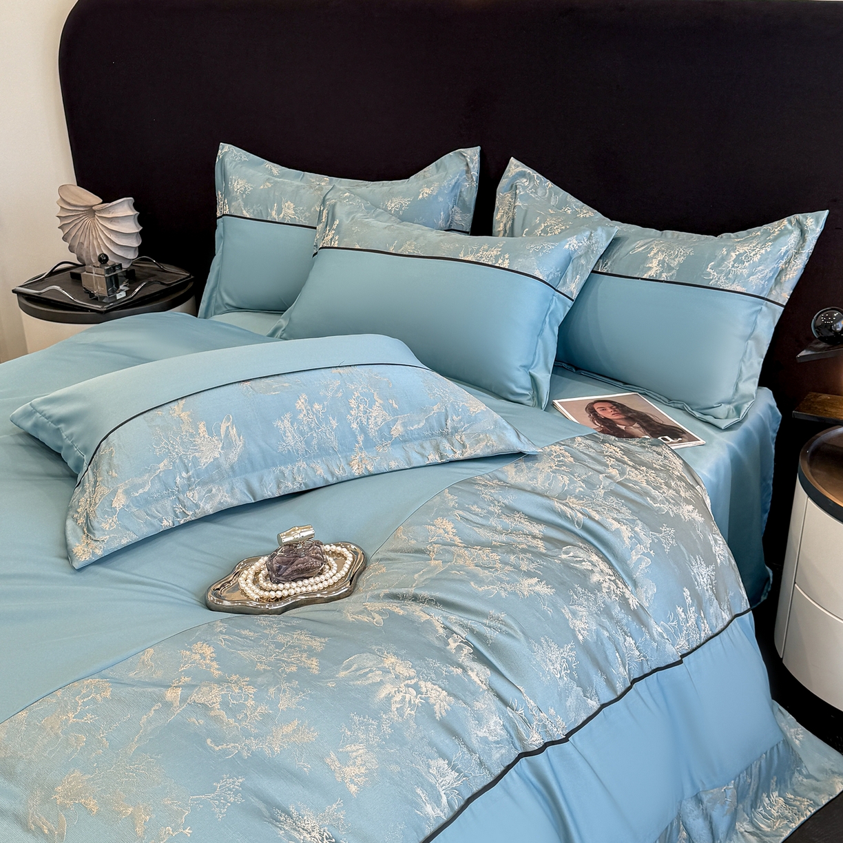 91家纺网 家纺一手货源 找家纺 （总）狂想家 2026新款简约浮雕大提花四件套