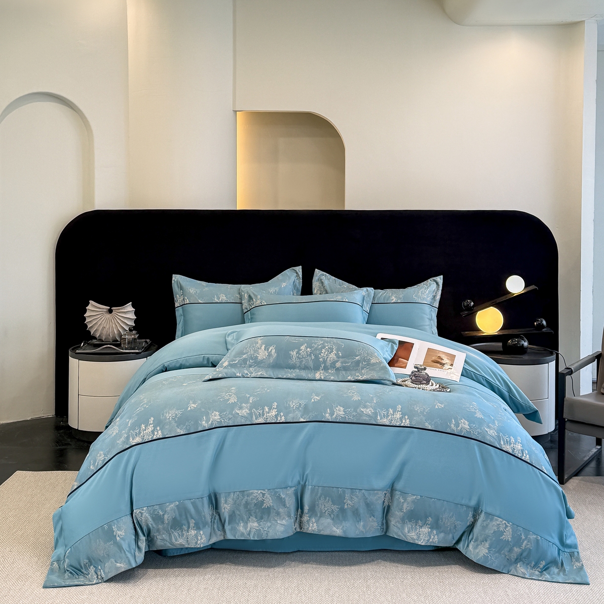 91家纺网 家纺一手货源 找家纺 狂想家 2026新款简约浮雕大提花四件套 宾利兰