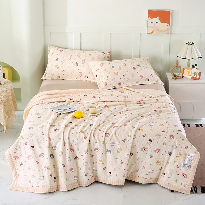 91家纺网 家纺一手货源 找家纺 米萝家居 2026新款全棉夏凉被纯棉空调被印花夏被 糖果幼儿园