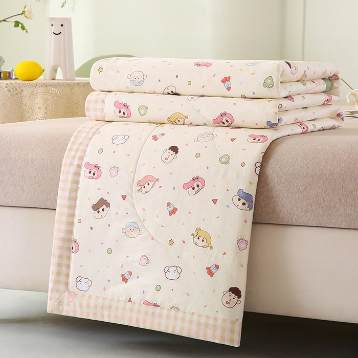 91家纺网 家纺一手货源 找家纺 米萝家居 2026新款全棉夏凉被纯棉空调被印花夏被 糖果幼儿园