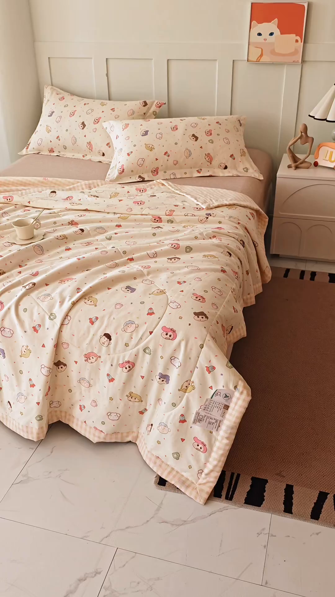 91家纺网 家纺一手货源 找家纺 米萝家居 2026新款全棉夏凉被纯棉空调被印花夏被 糖果幼儿园