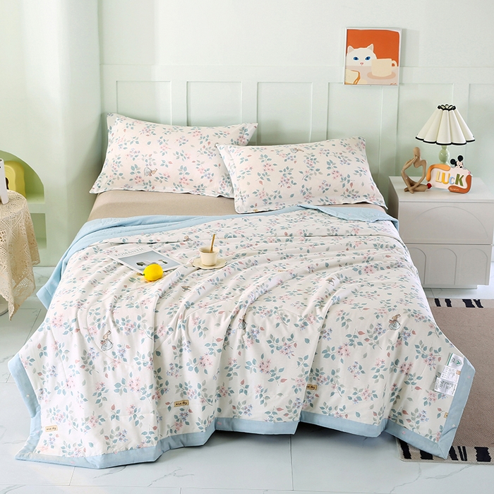 91家纺网 家纺一手货源 找家纺 米萝家居 2026新款全棉夏凉被纯棉空调被印花夏被 温暖思绪