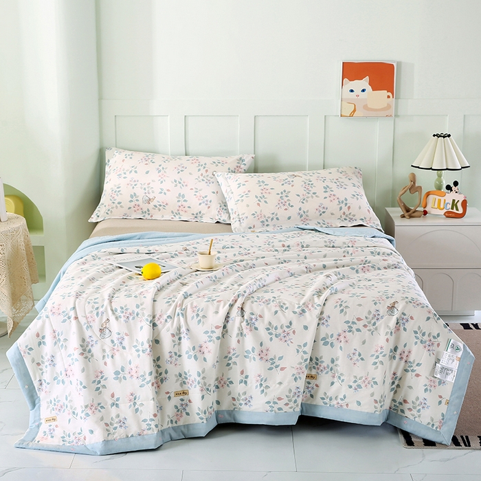 91家纺网 家纺一手货源 找家纺 米萝家居 2026新款全棉夏凉被纯棉空调被印花夏被 温暖思绪