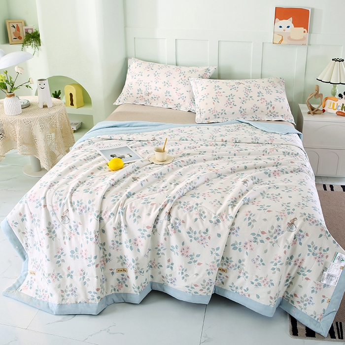 91家纺网 家纺一手货源 找家纺 米萝家居 2026新款全棉夏凉被纯棉空调被印花夏被 温暖思绪