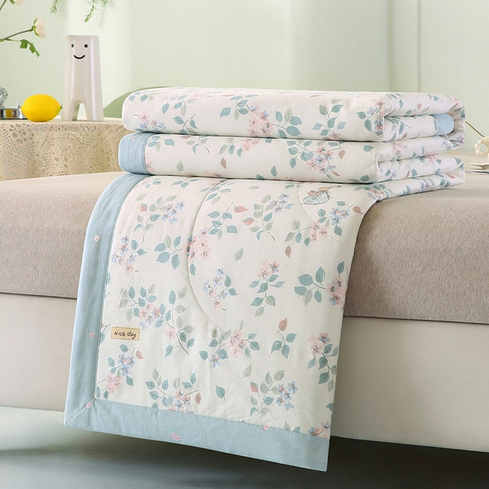 91家纺网 家纺一手货源 找家纺 米萝家居 2026新款全棉夏凉被纯棉空调被印花夏被 温暖思绪