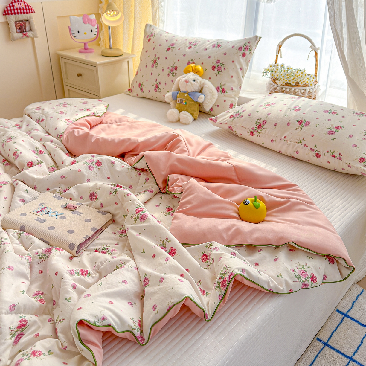 91家纺网 家纺一手货源 找家纺 弗苓家纺 2026新款A类水洗皱皱纱夏被夏凉被空调被 温柔诗