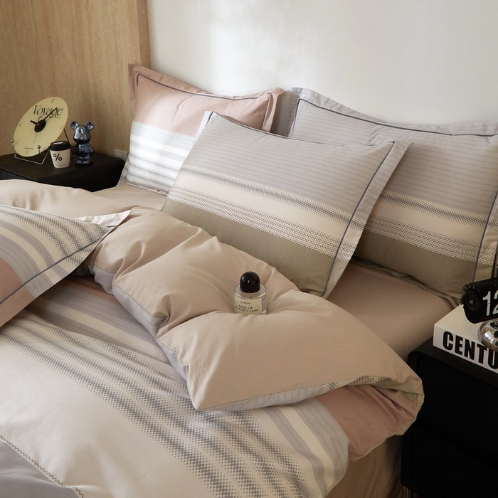 91家纺网 家纺一手货源 找家纺 沐白家居 2026新款亲肤舒适全棉印花四件套 爱尔兰-浅灰