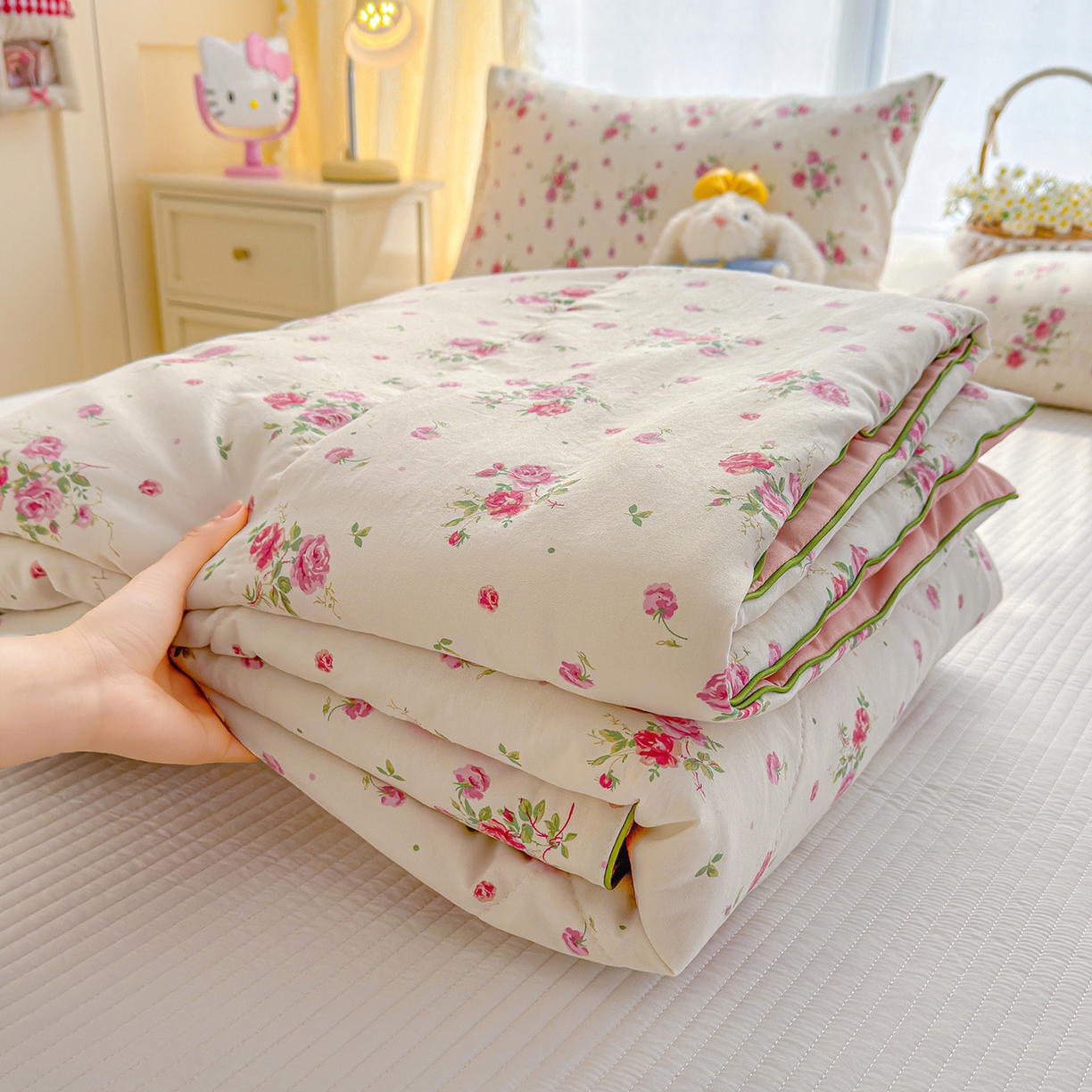 91家纺网 家纺一手货源 找家纺 弗苓家纺 2026新款A类水洗皱皱纱夏被夏凉被空调被 温柔诗