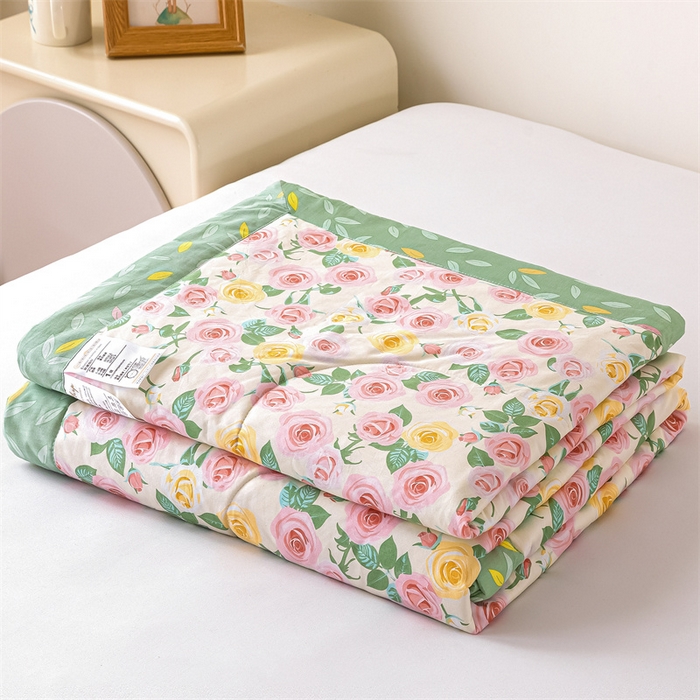 91家纺网 家纺一手货源 找家纺 米萝家居 2026新款全棉夏凉被纯棉空调被印花夏被 阳光花语