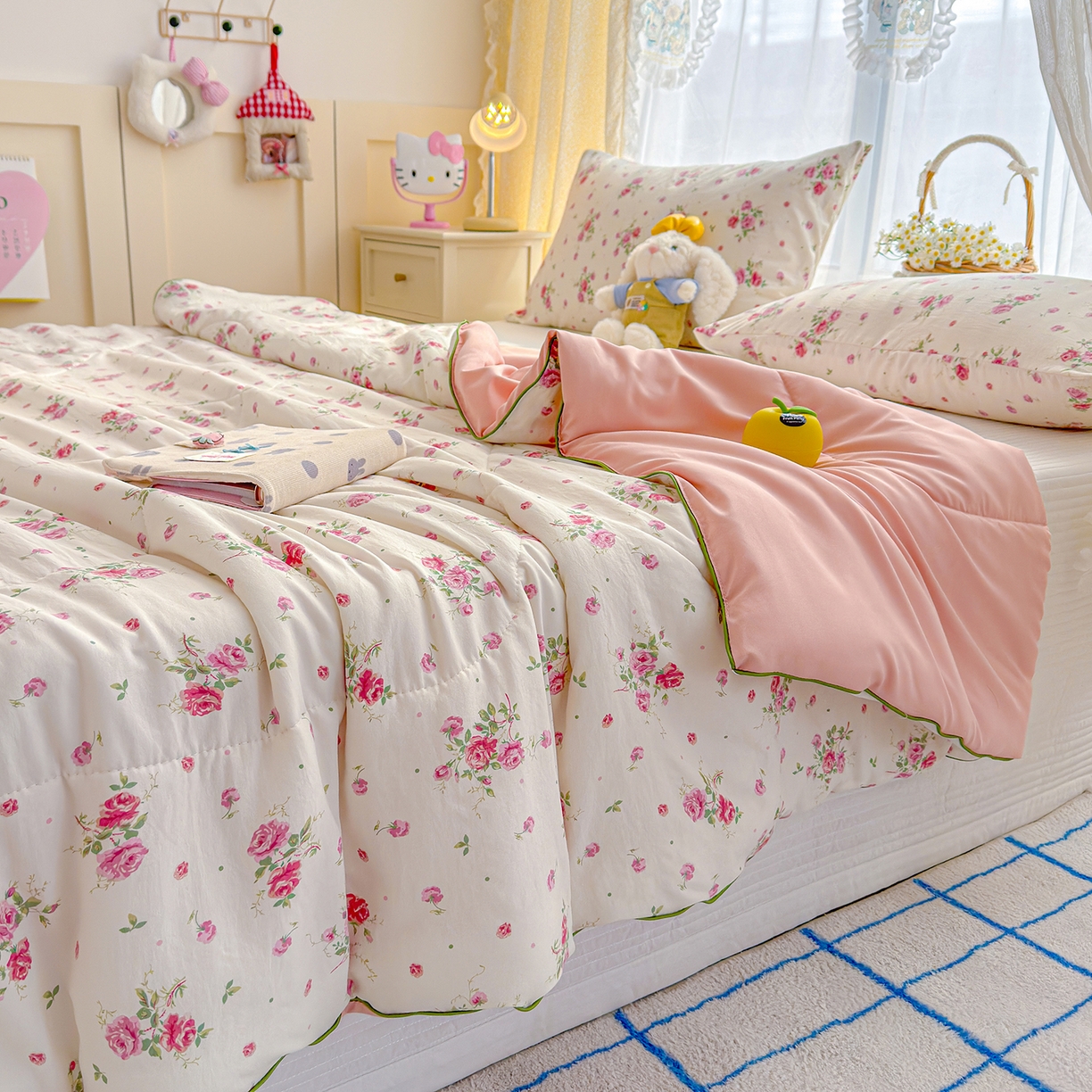 91家纺网 家纺一手货源 找家纺 弗苓家纺 2026新款A类水洗皱皱纱夏被夏凉被空调被 温柔诗