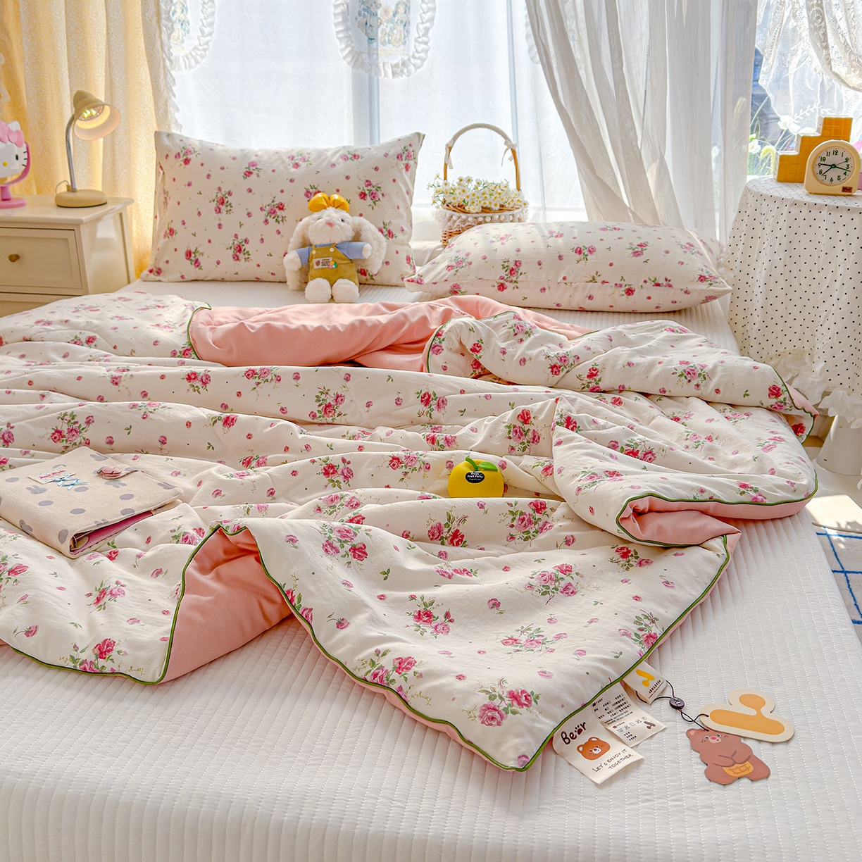 91家纺网 家纺一手货源 找家纺 弗苓家纺 2026新款A类水洗皱皱纱夏被夏凉被空调被 温柔诗