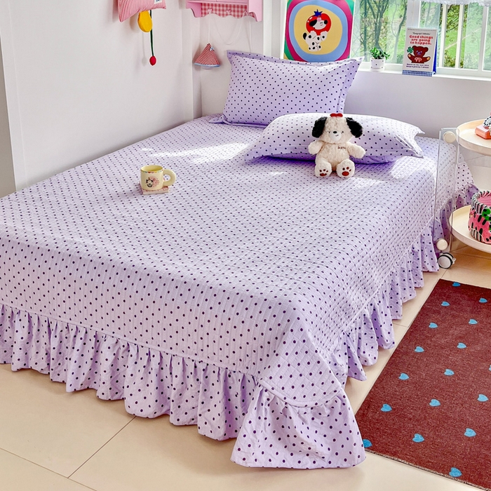 91家纺网 家纺一手货源 找家纺 梦可莱家居 2026春夏新品小清新可爱风毛巾绣床盖四件套系列 音乐猫