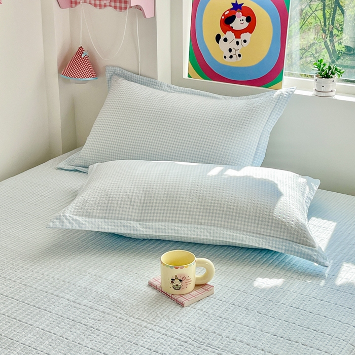 91家纺网 家纺一手货源 找家纺 梦可莱家居 2026春夏新品小清新可爱风毛巾绣床盖四件套系列 星星人