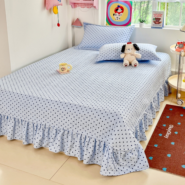 91家纺网 家纺一手货源 找家纺 梦可莱家居 2026春夏新品小清新可爱风毛巾绣床盖四件套系列 熊彼特