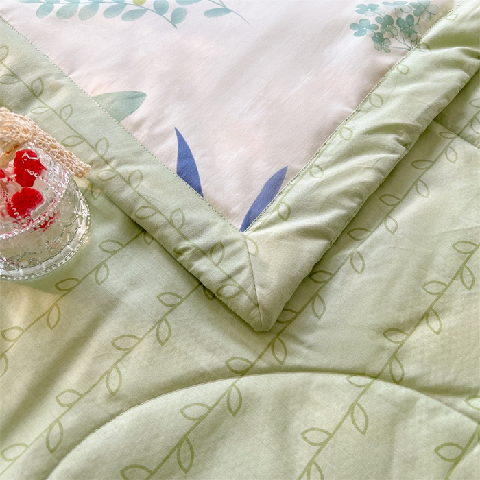 91家纺网 家纺一手货源 找家纺 米萝家居 2026新款全棉夏凉被纯棉空调被印花夏被 叶语菲菲