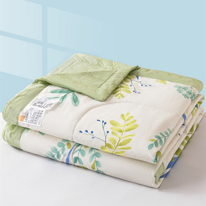 91家纺网 家纺一手货源 找家纺 米萝家居 2026新款全棉夏凉被纯棉空调被印花夏被 叶语菲菲