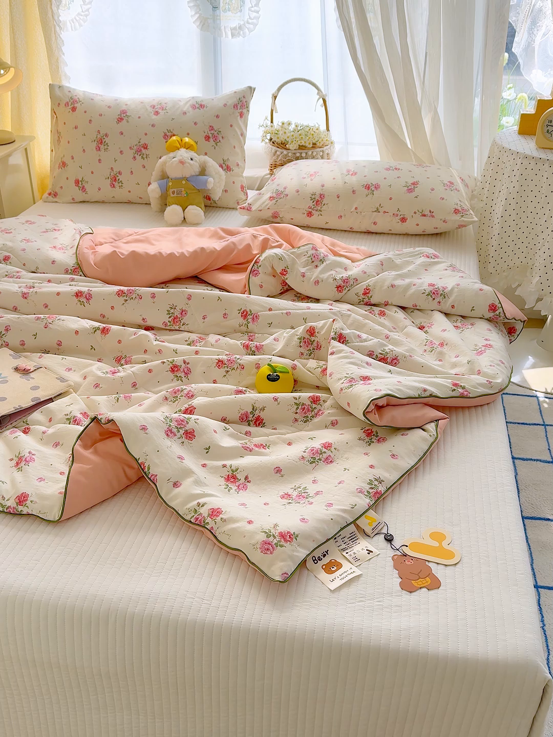 91家纺网 家纺一手货源 找家纺 弗苓家纺 2026新款A类水洗皱皱纱夏被夏凉被空调被 温柔诗