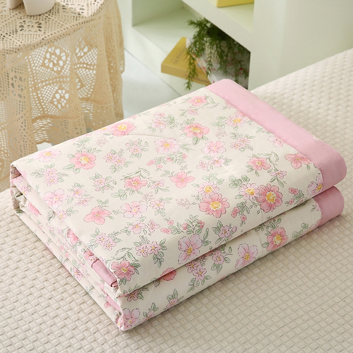 91家纺网 家纺一手货源 找家纺 米萝家居 2026新款全棉夏凉被纯棉空调被印花夏被 依美莎