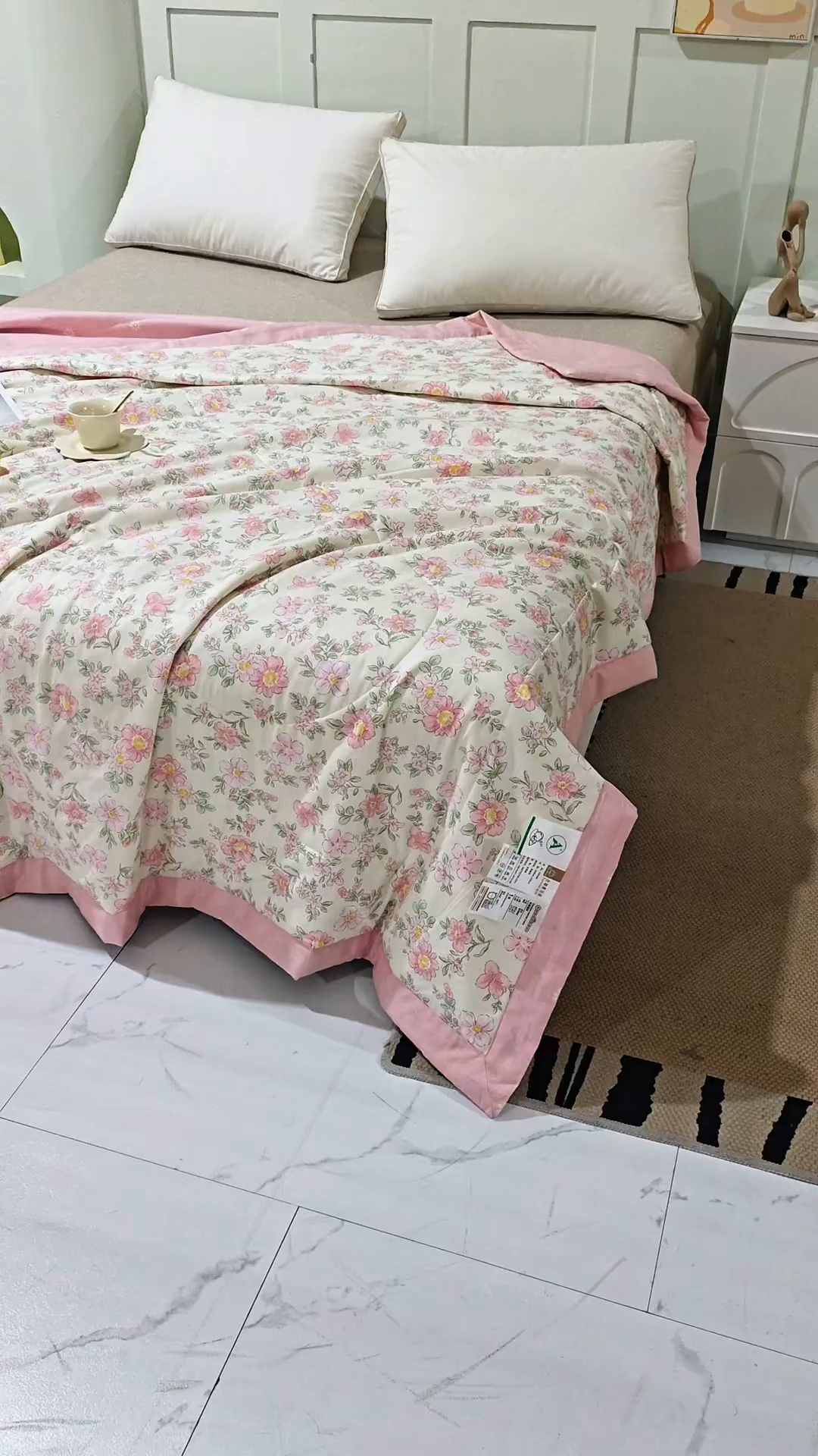 91家纺网 家纺一手货源 找家纺 米萝家居 2026新款全棉夏凉被纯棉空调被印花夏被 依美莎