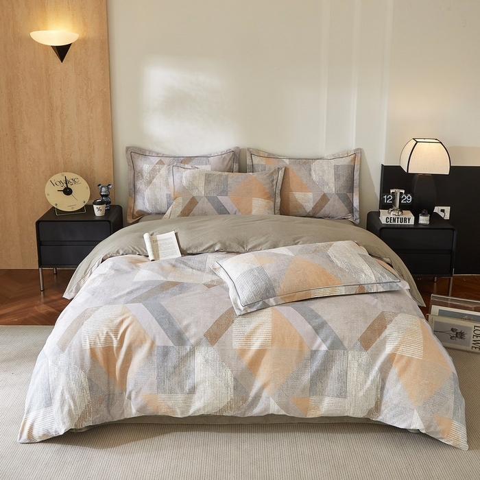 91家纺网 家纺一手货源 找家纺 沐白家居 2026新款亲肤舒适全棉印花四件套 波西斯