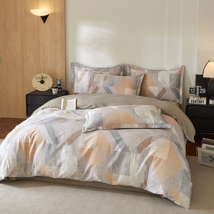 91家纺网 家纺一手货源 找家纺 沐白家居 2026新款亲肤舒适全棉印花四件套 波西斯