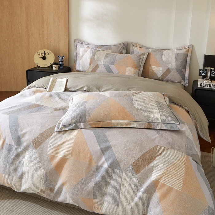 91家纺网 家纺一手货源 找家纺 沐白家居 2026新款亲肤舒适全棉印花四件套 波西斯