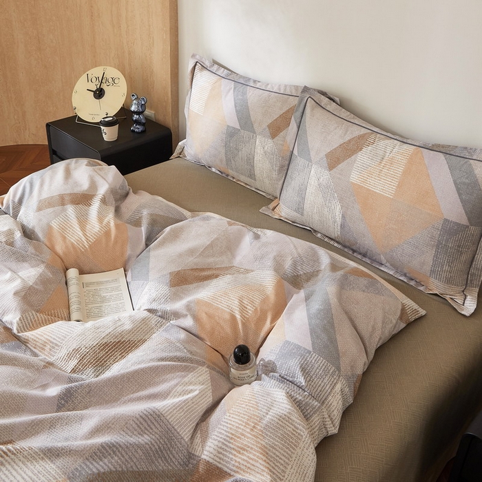 91家纺网 家纺一手货源 找家纺 沐白家居 2026新款亲肤舒适全棉印花四件套 波西斯