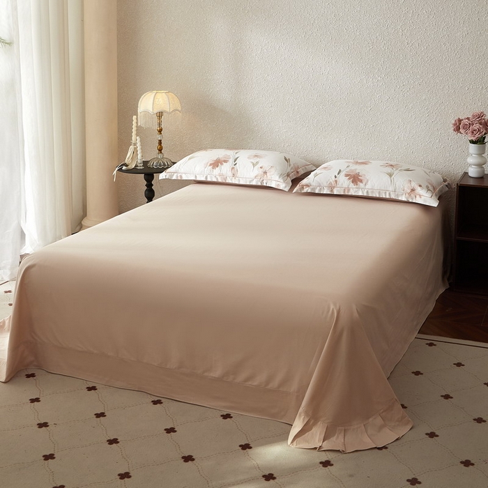 91家纺网 家纺一手货源 找家纺 沐白家居 2026新款亲肤舒适全棉印花四件套 楚容-米