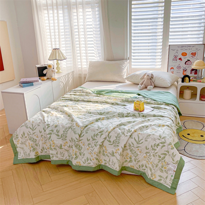 91家纺网 家纺一手货源 找家纺 米萝家居 2026新款全棉夏凉被纯棉空调被印花夏被 悠然夏日