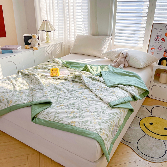 91家纺网 家纺一手货源 找家纺 米萝家居 2026新款全棉夏凉被纯棉空调被印花夏被 悠然夏日