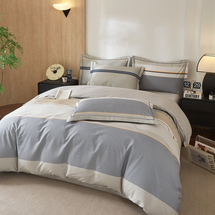 91家纺网 家纺一手货源 找家纺 沐白家居 2026新款亲肤舒适全棉印花四件套 格丽