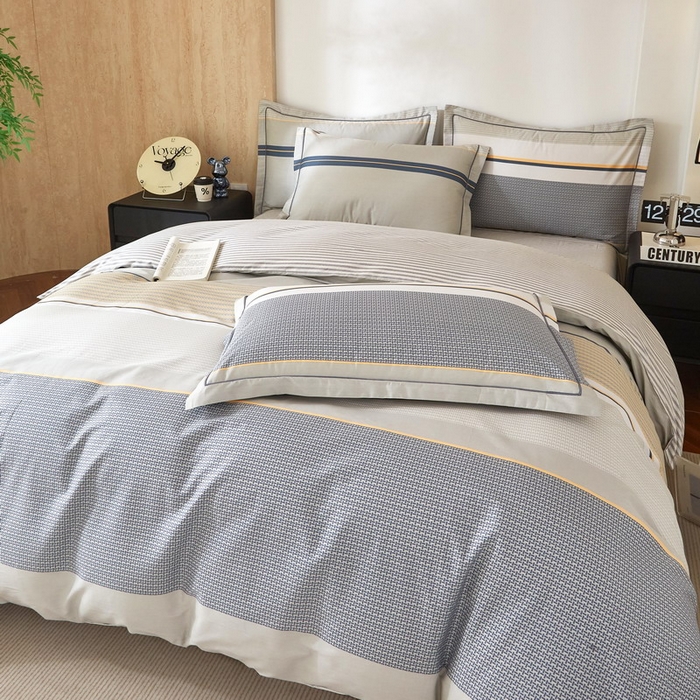 91家纺网 家纺一手货源 找家纺 沐白家居 2026新款亲肤舒适全棉印花四件套 格丽