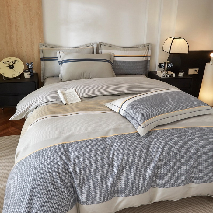 91家纺网 家纺一手货源 找家纺 沐白家居 2026新款亲肤舒适全棉印花四件套 格丽