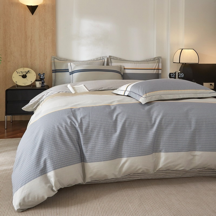 91家纺网 家纺一手货源 找家纺 沐白家居 2026新款亲肤舒适全棉印花四件套 格丽