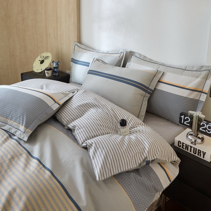 91家纺网 家纺一手货源 找家纺 沐白家居 2026新款亲肤舒适全棉印花四件套 格丽