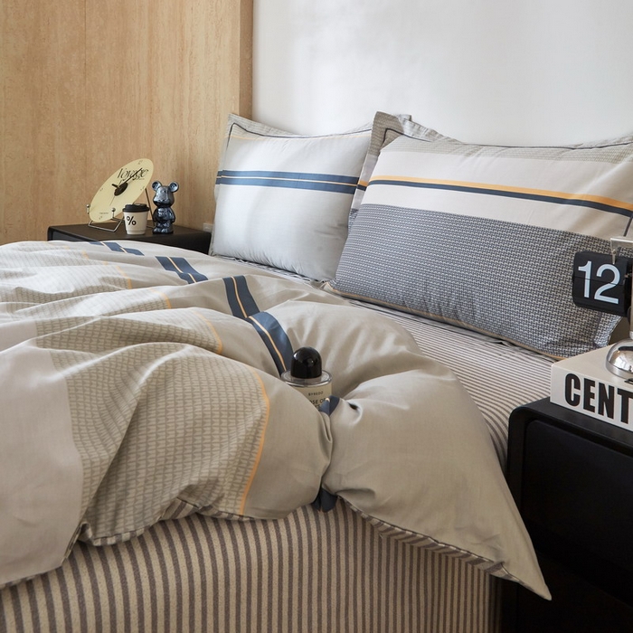 91家纺网 家纺一手货源 找家纺 沐白家居 2026新款亲肤舒适全棉印花四件套 格丽