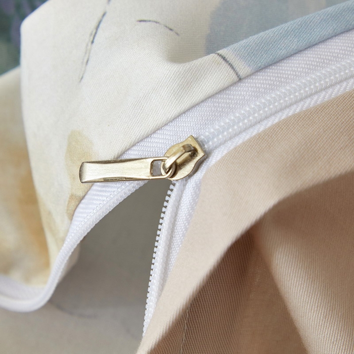 91家纺网 家纺一手货源 找家纺 沐白家居 2026新款亲肤舒适全棉印花四件套 花染-卡其