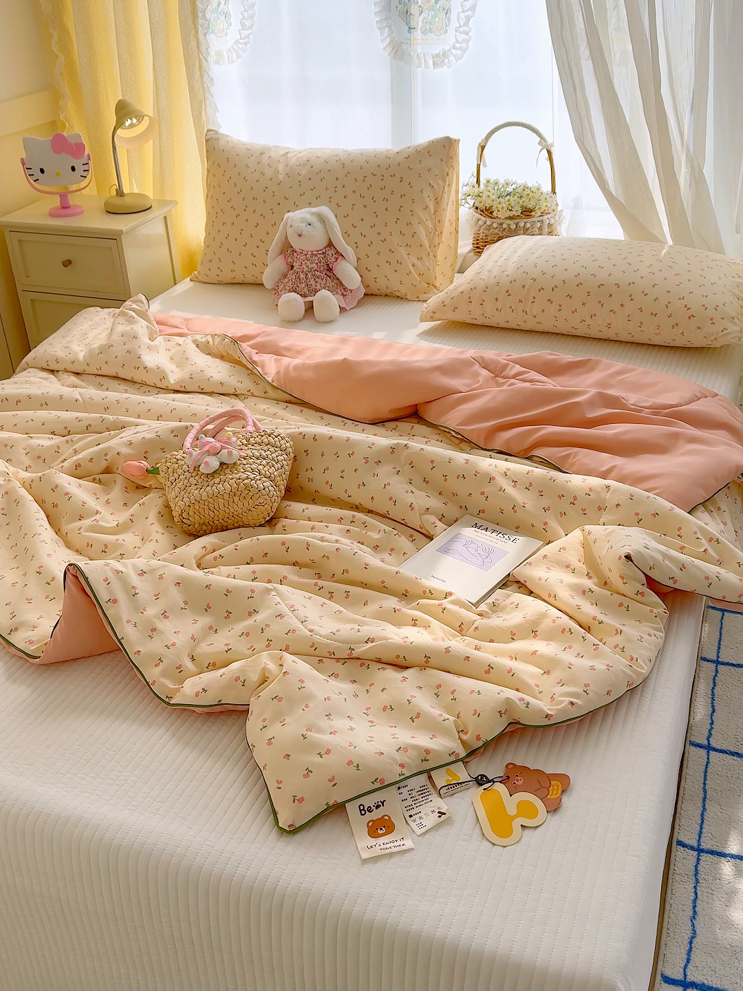 91家纺网 家纺一手货源 找家纺 弗苓家纺 2026新款A类水洗皱皱纱夏被夏凉被空调被 郁金香