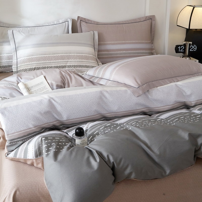 91家纺网 家纺一手货源 找家纺 沐白家居 2026新款亲肤舒适全棉印花四件套 简单生活