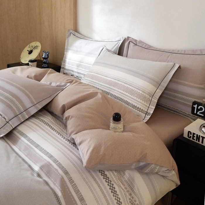 91家纺网 家纺一手货源 找家纺 沐白家居 2026新款亲肤舒适全棉印花四件套 简单生活