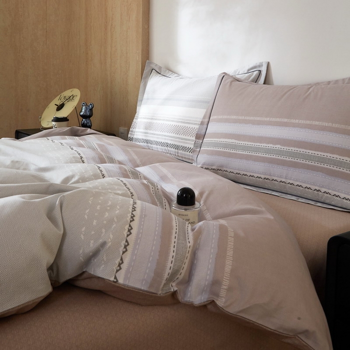 91家纺网 家纺一手货源 找家纺 沐白家居 2026新款亲肤舒适全棉印花四件套 简单生活