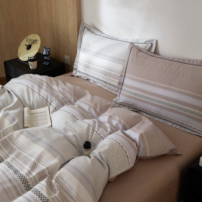 91家纺网 家纺一手货源 找家纺 沐白家居 2026新款亲肤舒适全棉印花四件套 简单生活